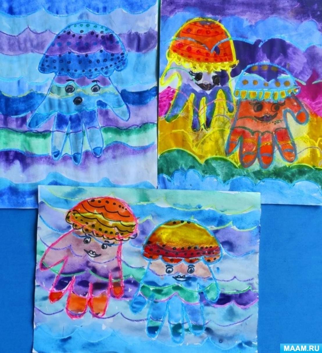 Мастер-класс для детей «Рисование медузы с помощью ладошек»
