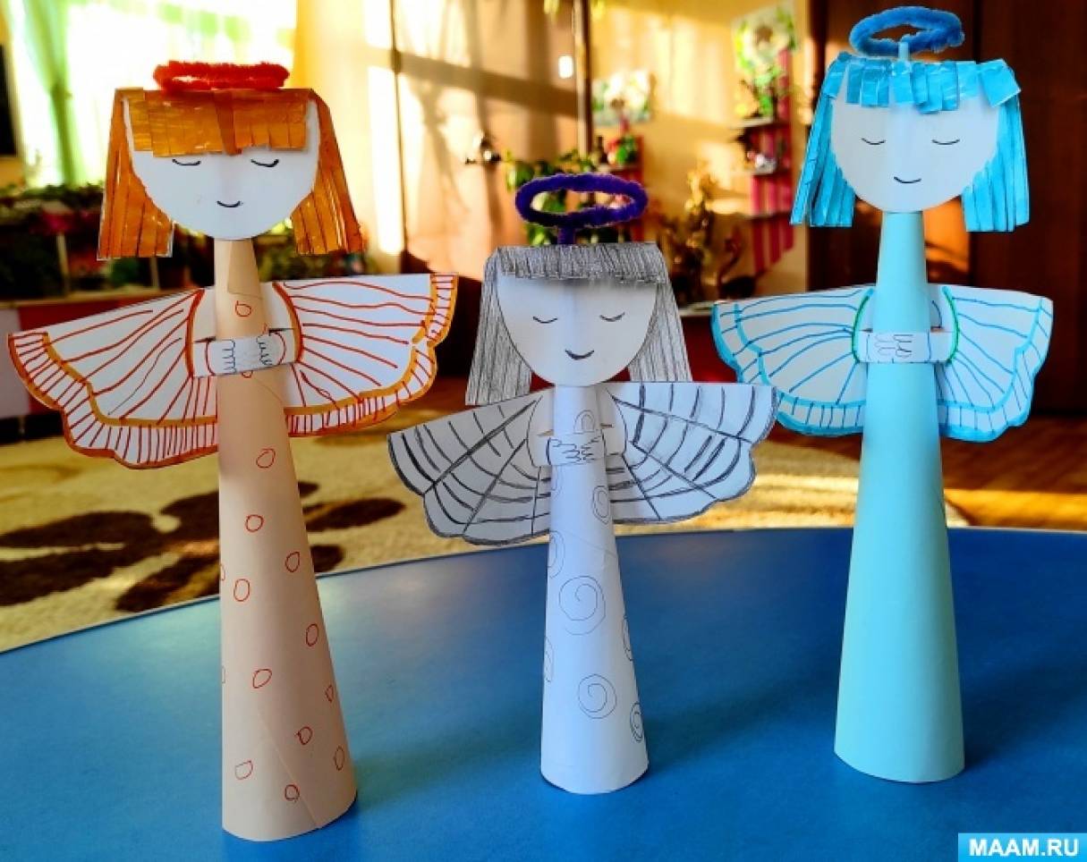 Как сделать ангела из бумаги своими руками: 3 пошаговых мастер-класса с фото и шаблоном ангелочков