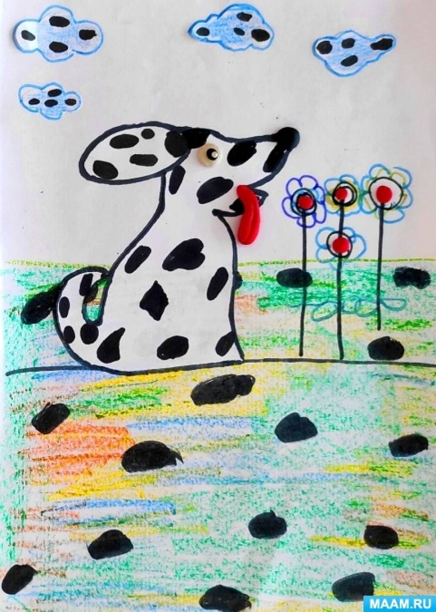Мастер-класс для детей по аппликации с элементами рисования для детей 4–6 лет «Далматинец»