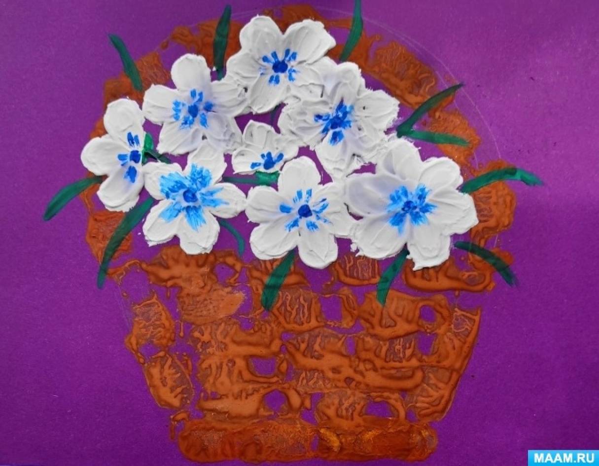 Мастер-класс по рисованию зубной пастой «Цветы в корзине» в технике «пальцевая живопись»