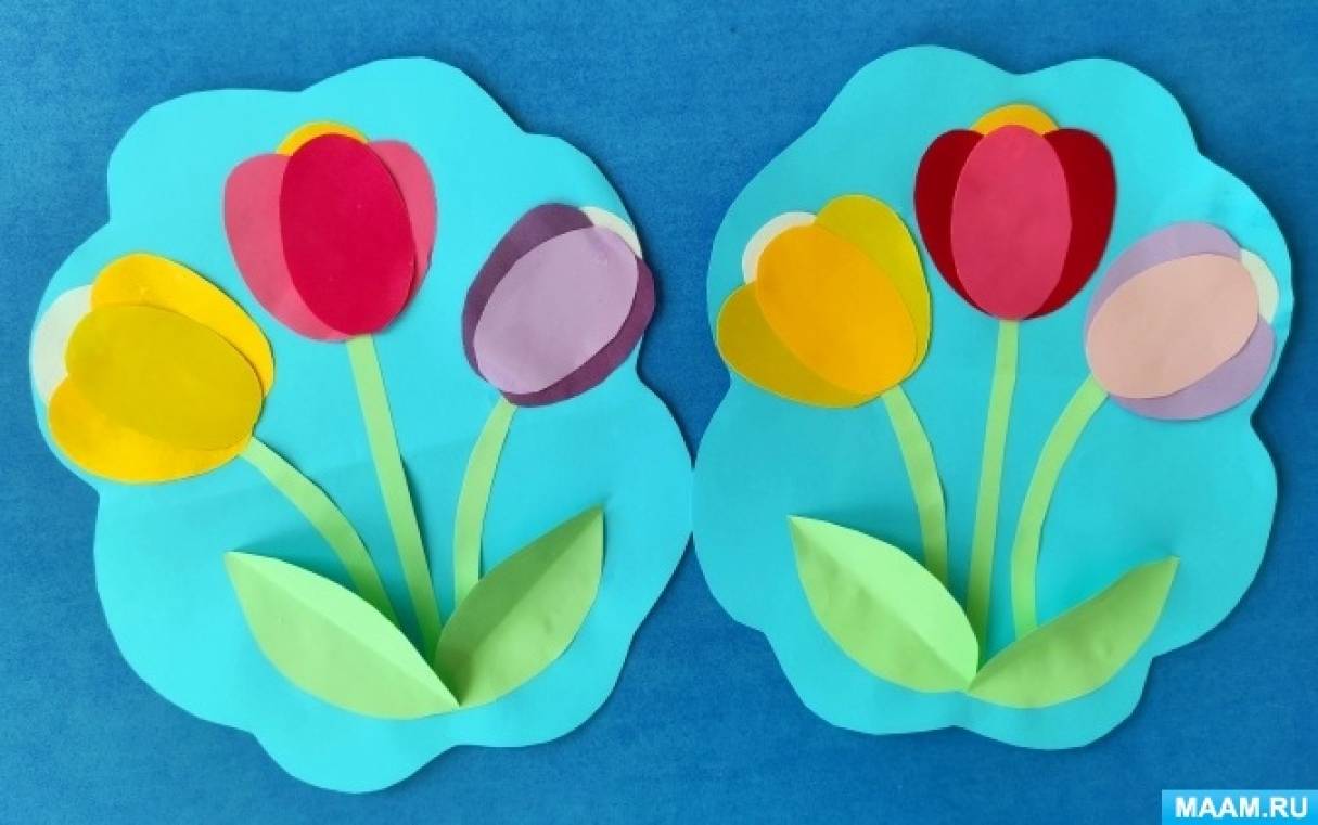 Мастер-класс по объёмной аппликации «Букет тюльпанов» для детей 5–7 лет