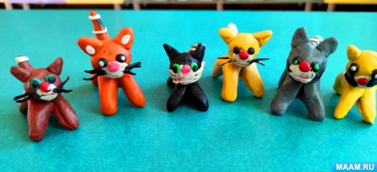 Мастер-класс по лепке из пластилина «Озорные котята» для детей 5–7 лет