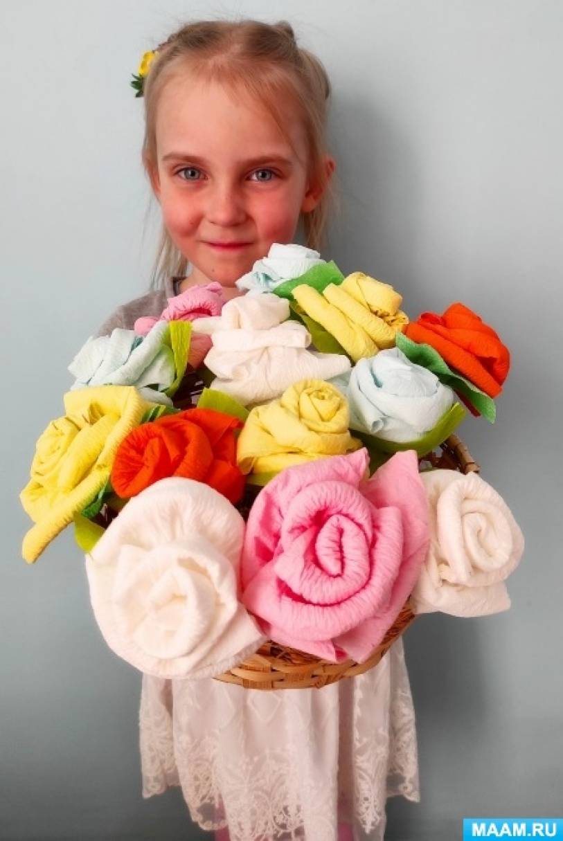 Мастер-класс по изготовлению цветов «Розы из салфеток» с детьми старшего дошкольного возраста