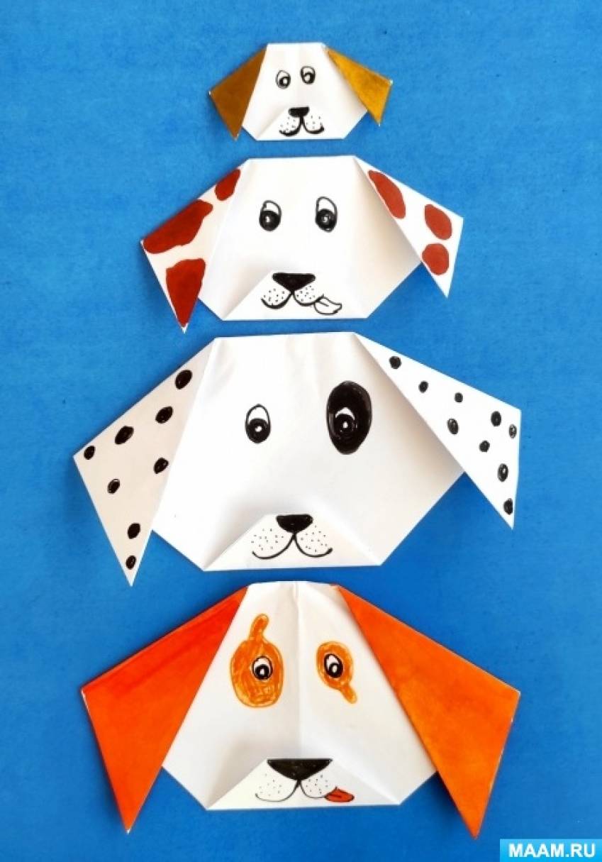 Мастер-класс по оригами «Милый бумажный щенок» с детьми старшего дошкольного возраста