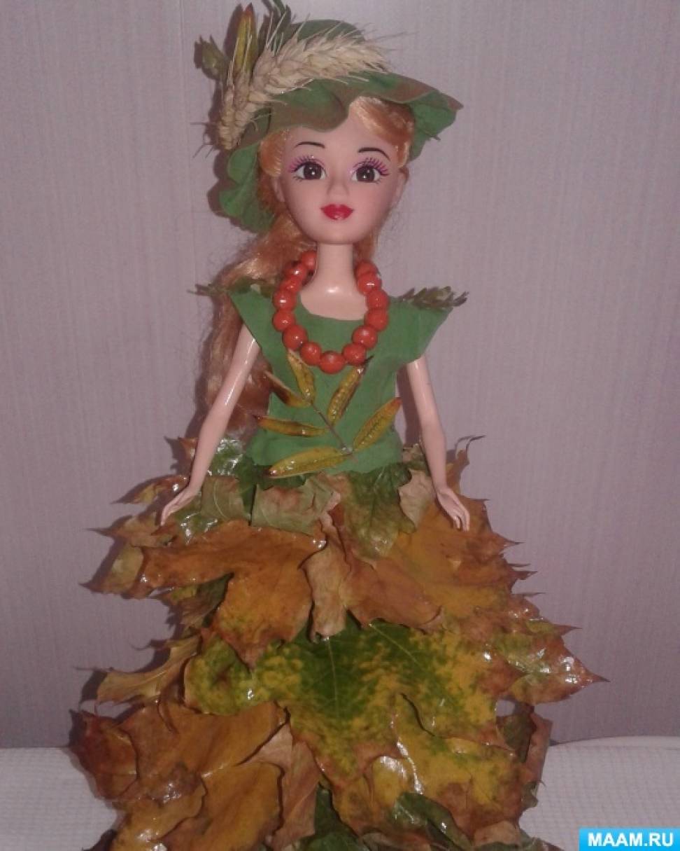 Поделки кукла барби с осенними листьями: идеи по изготовлению своими руками (44 фото)
