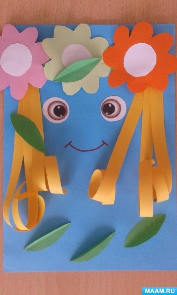 Объемная открытка для мам к празднику 8 марта «Весна» (средняя группа)