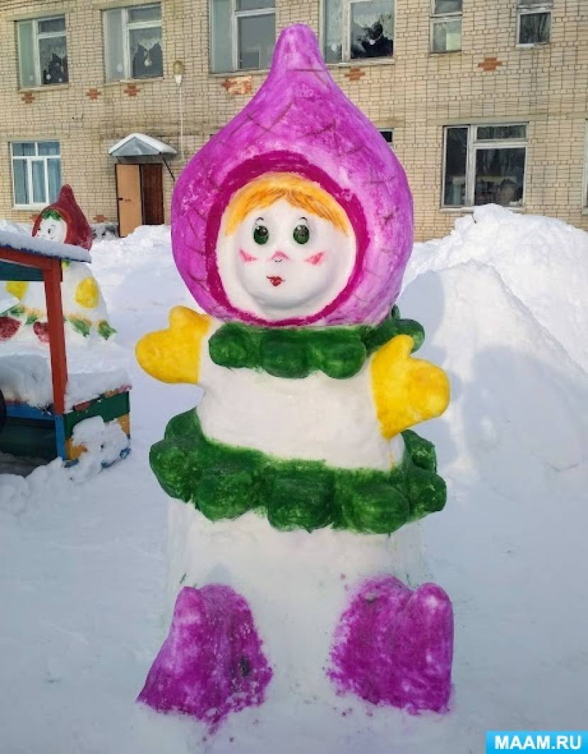 Фото №3 Оформление зимних участков снежный городок вместе с родителями и детьми