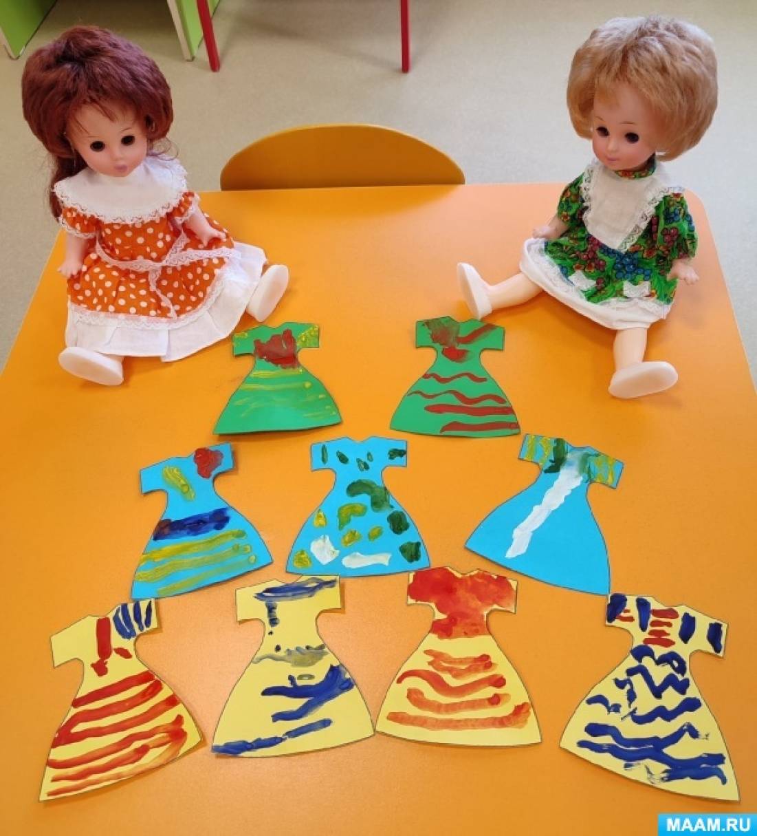 Конспект НОД по рисованию «Платье для кукол» во второй младшей группе