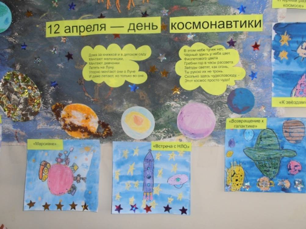 Отчет о проведении выставки рисунков ко дню космонавтики