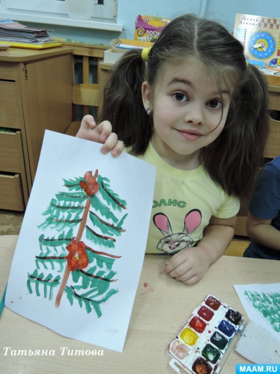 Рисовать елочку ребенку 5 лет