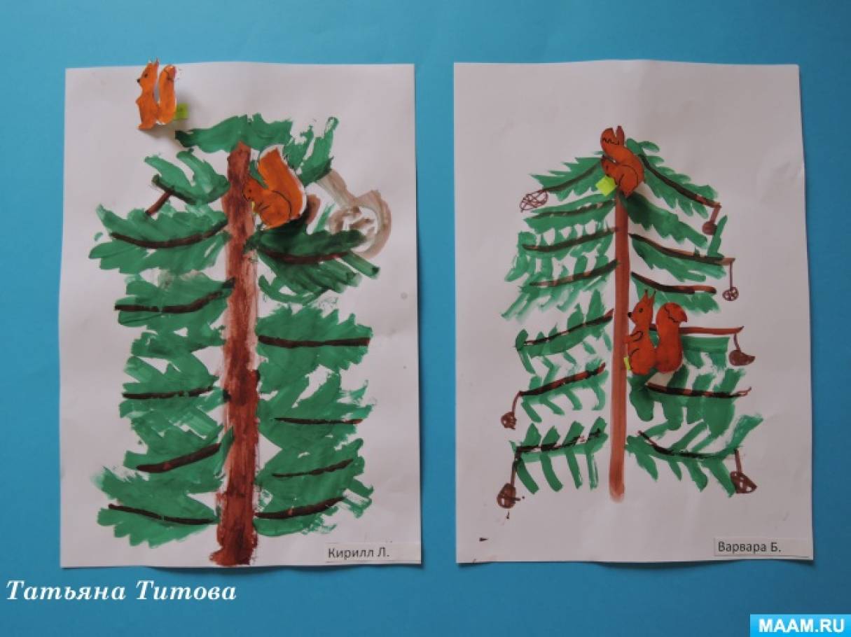 Как нарисовать елочку ребенку 4 года