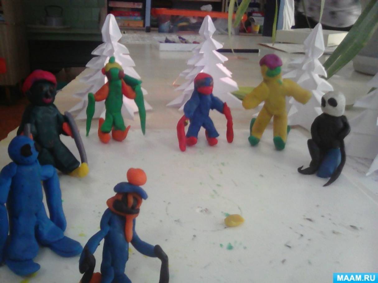 Сюжетная лепка зимние забавы. Лепка в старшей группе на тему зимние забавы. Лепка в подготовительной группе зимой. Лепка зимние забавы старшая группа. Лепка человека в подготовительной группе.