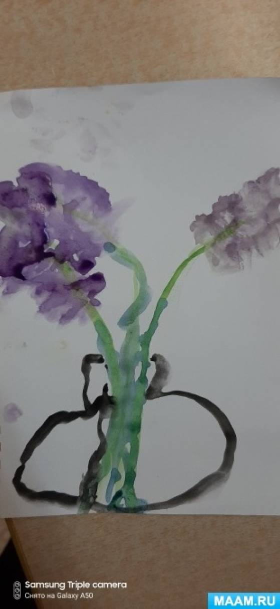 Декоративное рисование в подготовительной группе «Букет в холодных ...