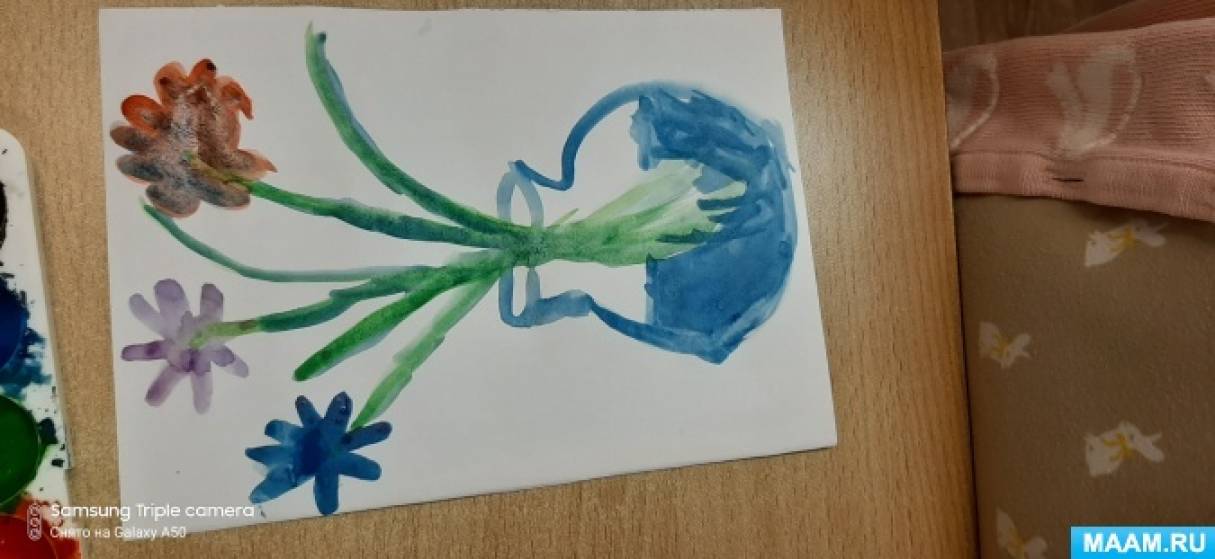 Декоративное рисование в подготовительной группе «Букет в холодных ...