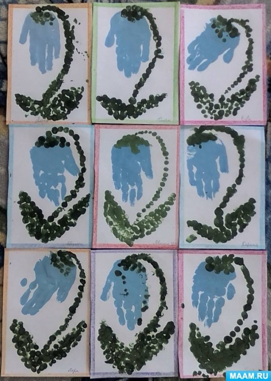 Конспект НОД по рисованию ладошкой «Колокольчик» для младшего дошкольного возраста ко Дню полевых цветов на МAAM