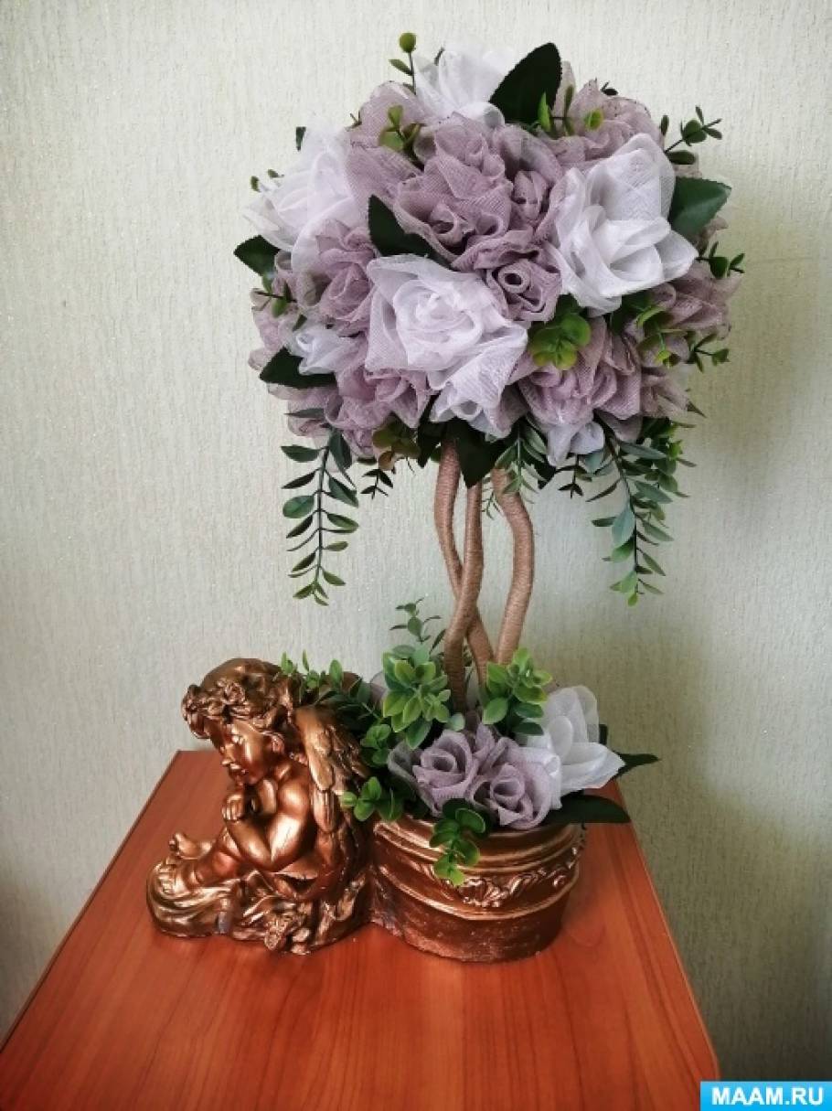 Цветок Канзаши, МК / Kanzashi Flower DIY / Kanzashi Tutorial