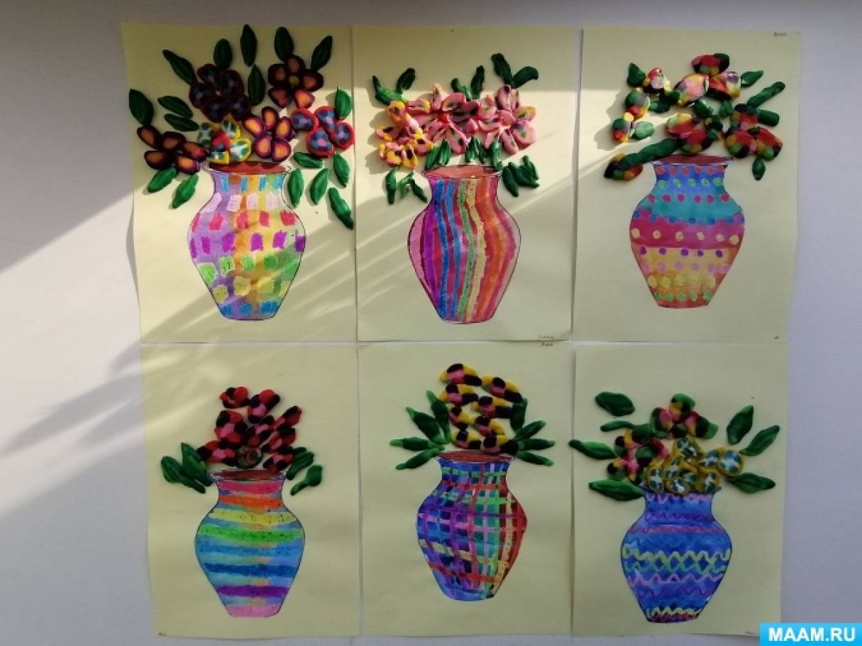 Мастер-класс по пластилинографии «Цветы в вазе» в технике «Миллефиори»