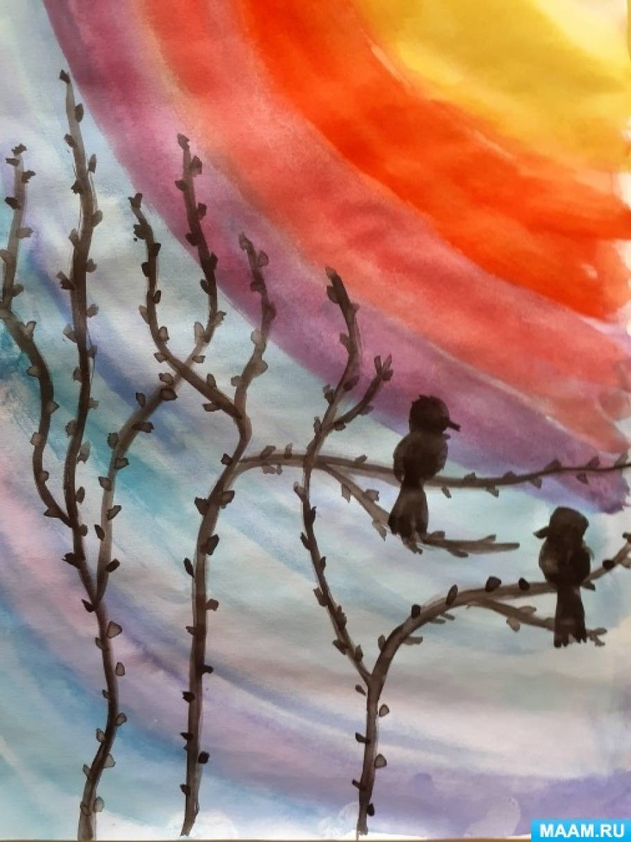 Детский мастер-класс по рисованию пейзажа «Весенний рассвет»