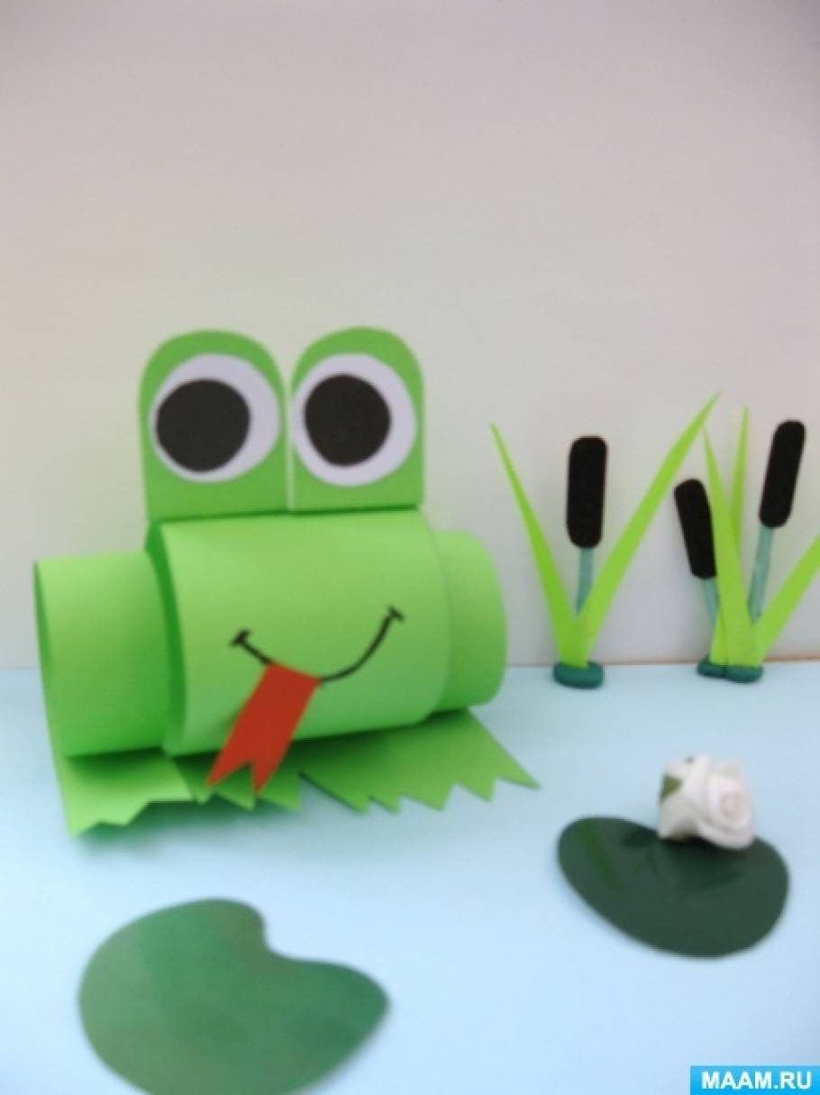 Детский мастер-класс поделки из цветной бумаги «Лягушонок» к международному Дню лягушек