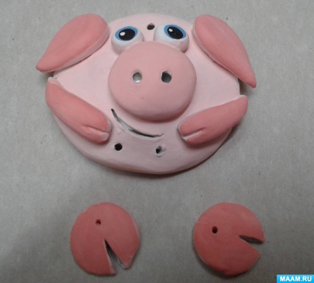 Хрюшка из пластилина для детей