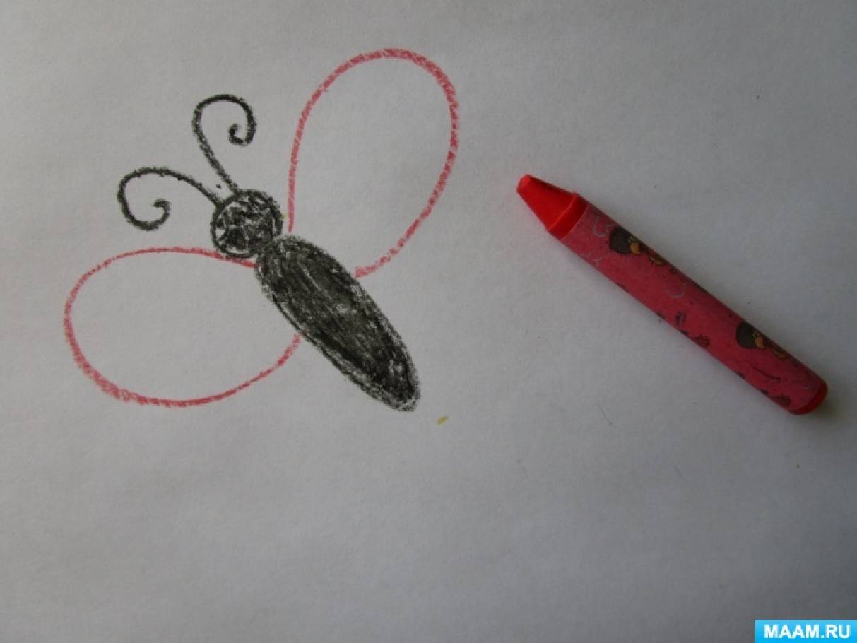 Рисунок бабочки ребенка 3 года