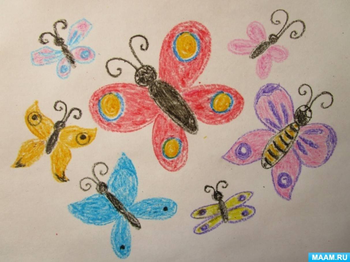 Как нарисовать бабочку ребенку 4 года