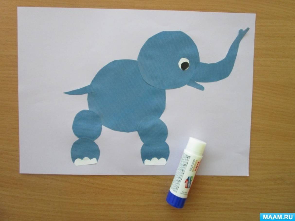 Аппликация слон для ребенка 5 лет