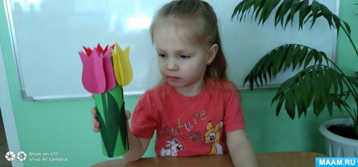 Детский мастер-класс по изготовлению подарка из бросового материала «Букетик маме» для совместного творчества Фото Детский мастер-класс по изготовлению подарка из бросового материала «Букетик маме» для совместного творчества