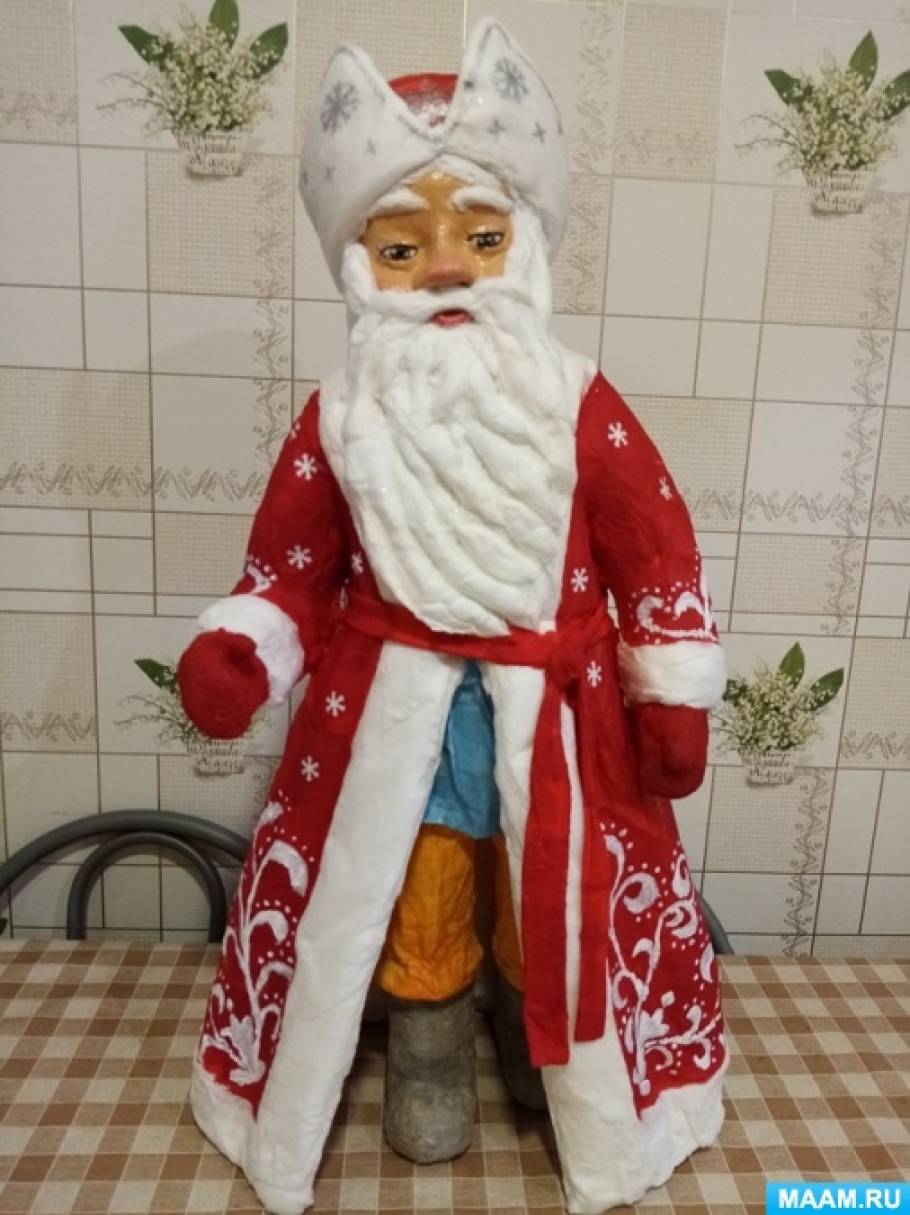 Дед Мороз, Снегурочка и зайка их бумаги своими руками. Пошаговая инструкция с фото