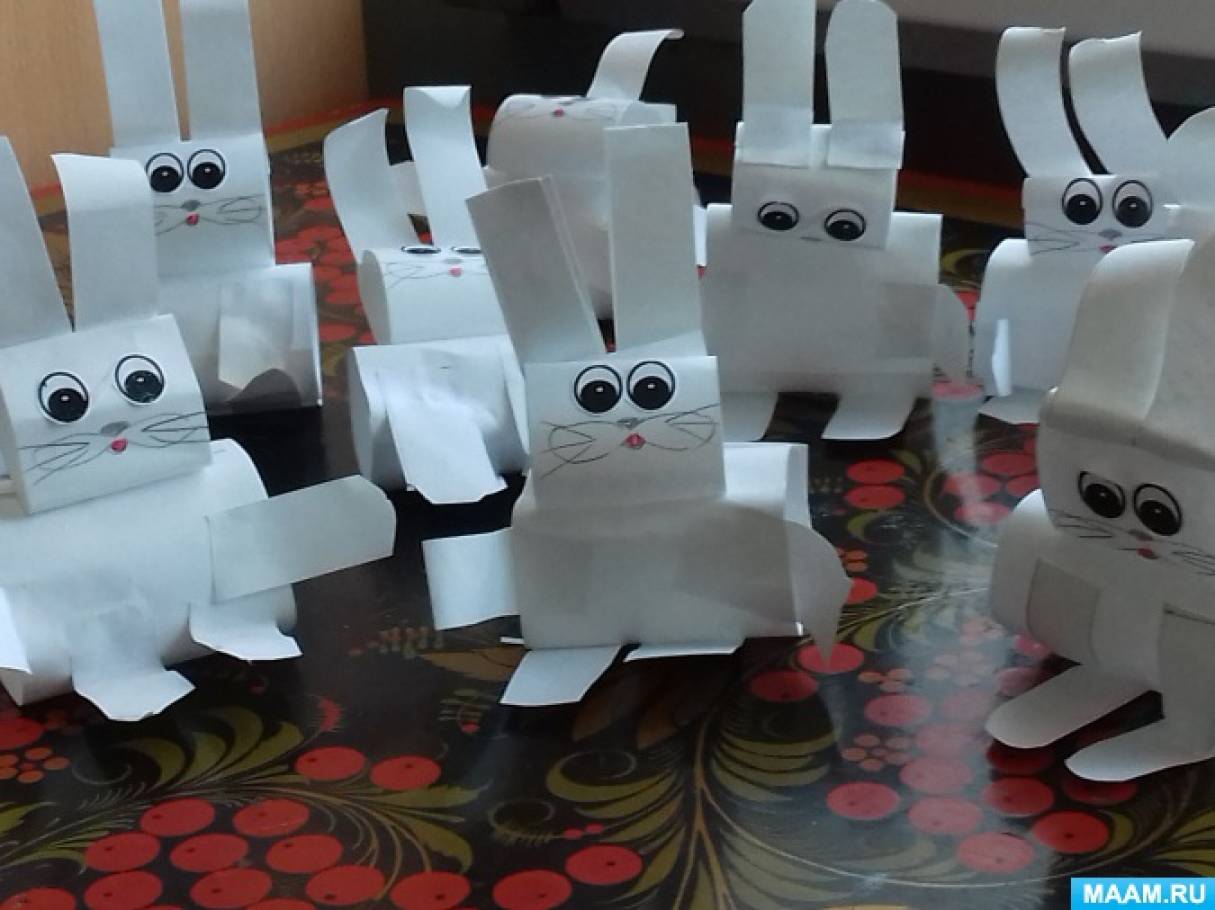 конструирование из полоски бумаги игрушка заяц