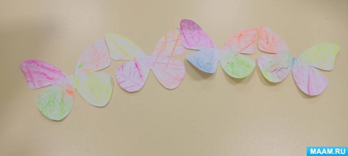 Детский мастер-класс по изготовлению поделки в технике фроттаж «Цветные крылышки для бабочки»