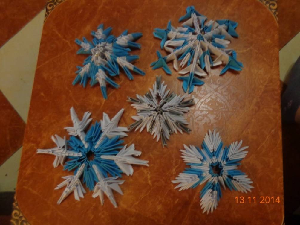 Снежинка в технике модульного оригами. Мастер-класс
