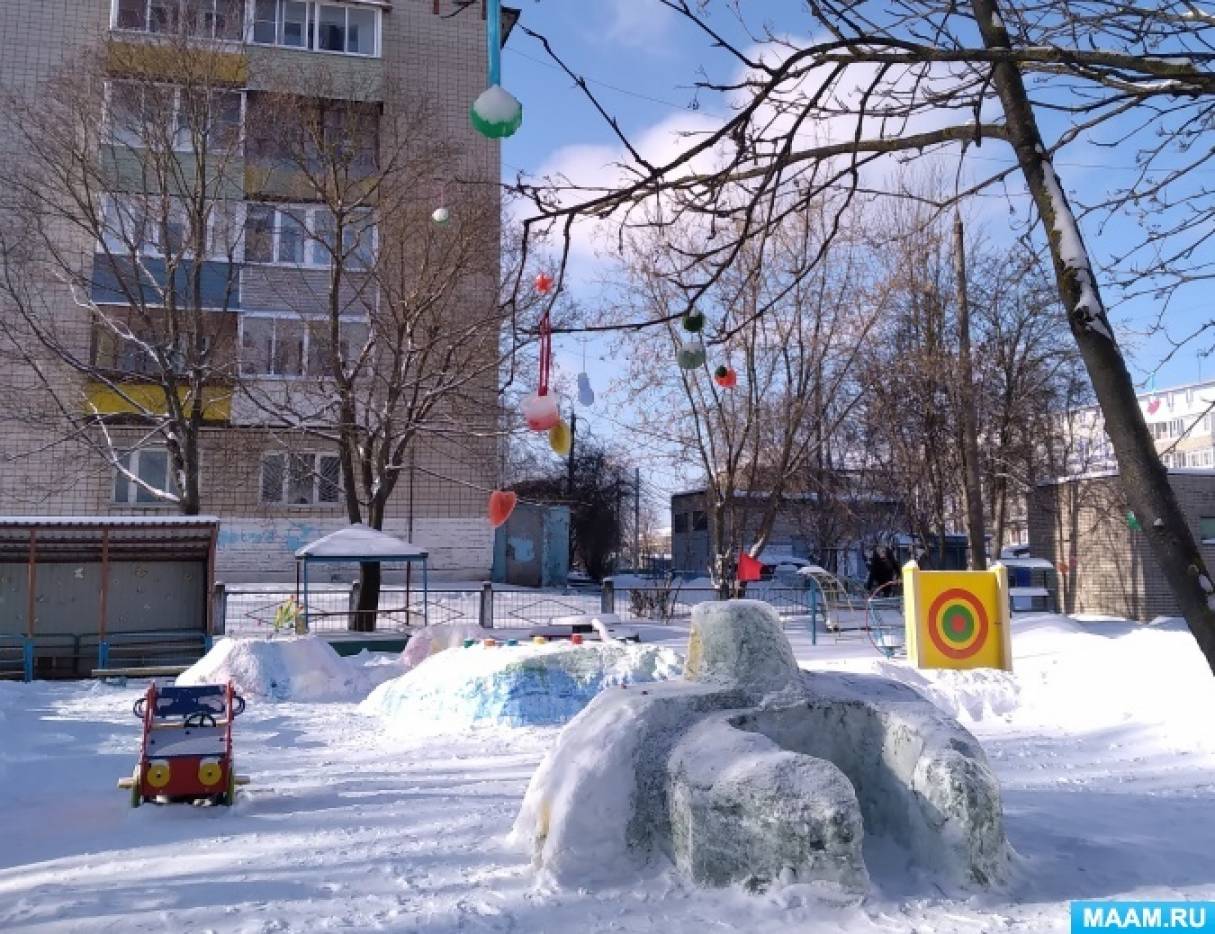 Фотоотчёт «Постройки из снега на нашем участке» Фото Фотоотчёт «Постройки из снега на нашем участке»