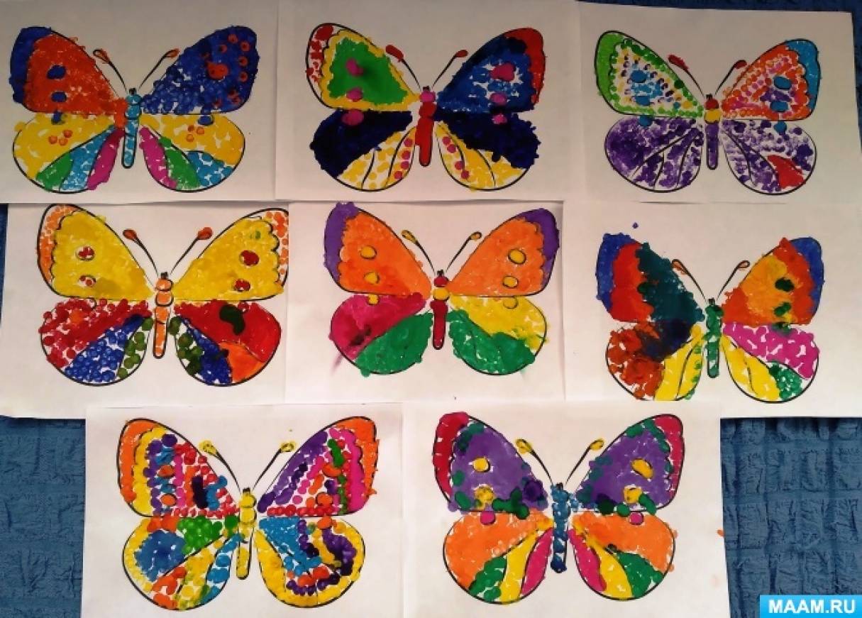Рисование бабочка в средней группе