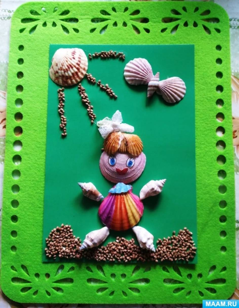 Мастер-класс по изготовлению панно «Девочка Ракушечка» для старшего дошкольного возраста ко Дню ракушек на МAAM