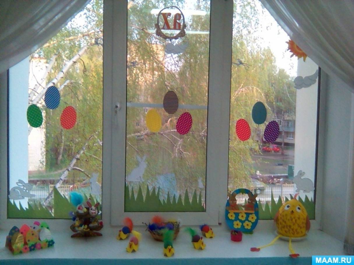 Оформление окна на светлый праздник «Пасха»