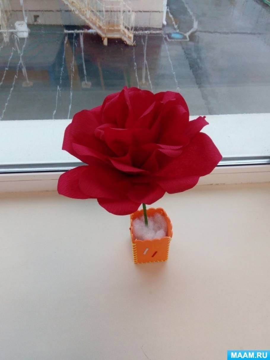 Мастер-класс для детей 6–7 лет «Розы из гофрированной бумаги»