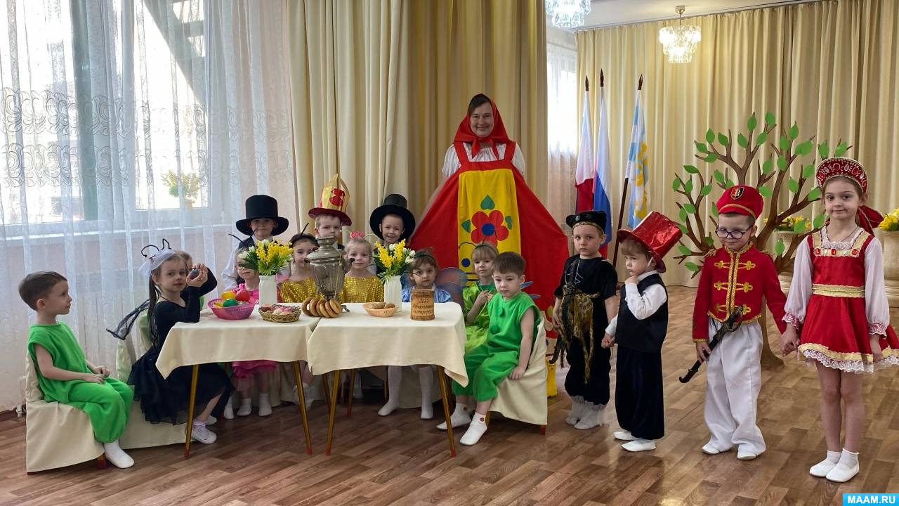Фотоотчёт об инсценировке детьми средней группы сказки К. И. Чуковского «Муха-Цокотуха»