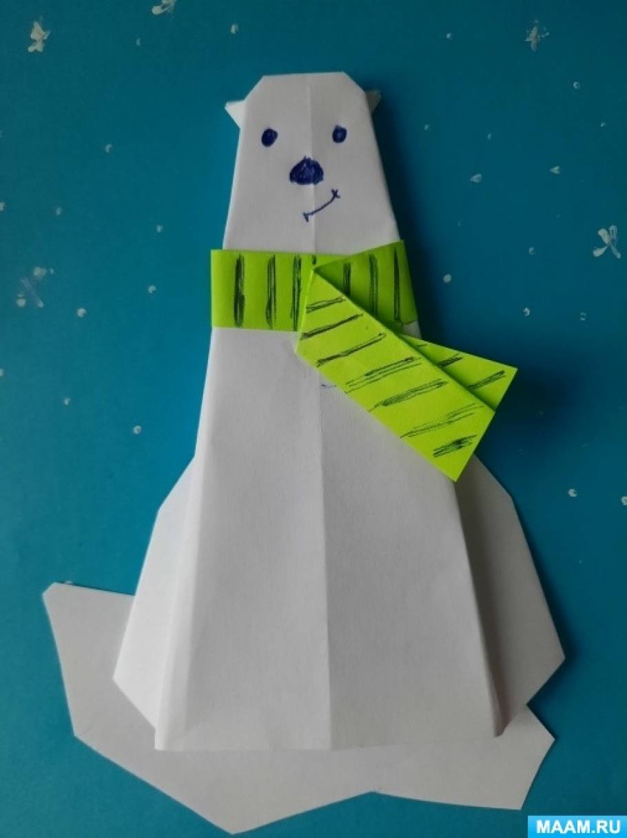Мастер-класс по оригами ко Дню полярного медведя «Полярный мишка»