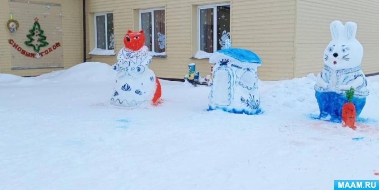 Поделки из снега своими руками вместе с детьми — снежные фигуры