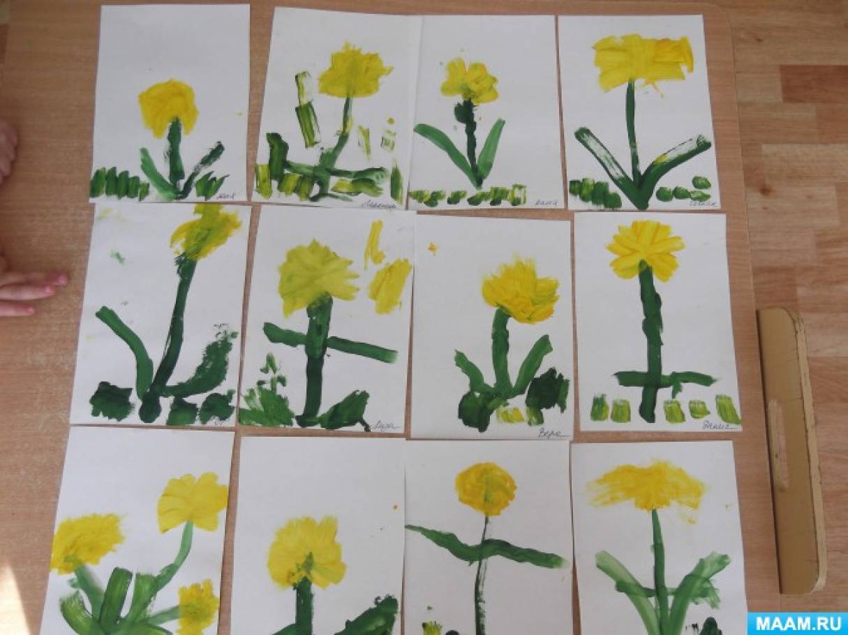 Темы на май младшая группа. Рисование одуванчик 2 мл гр. Рисование весенних цветов в младшей группе. Рисование цветы в первой младшей группе. Цветы рисование в первой младшей ГРПП.