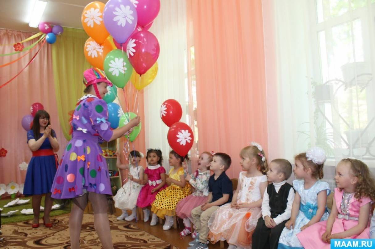 Короткий выпускной в детском саду. Выпускной ясельной группы в детском саду. Клоун на утреннике в детском саду. Сценка в детском саду. Утренник ДОУ выпускному.