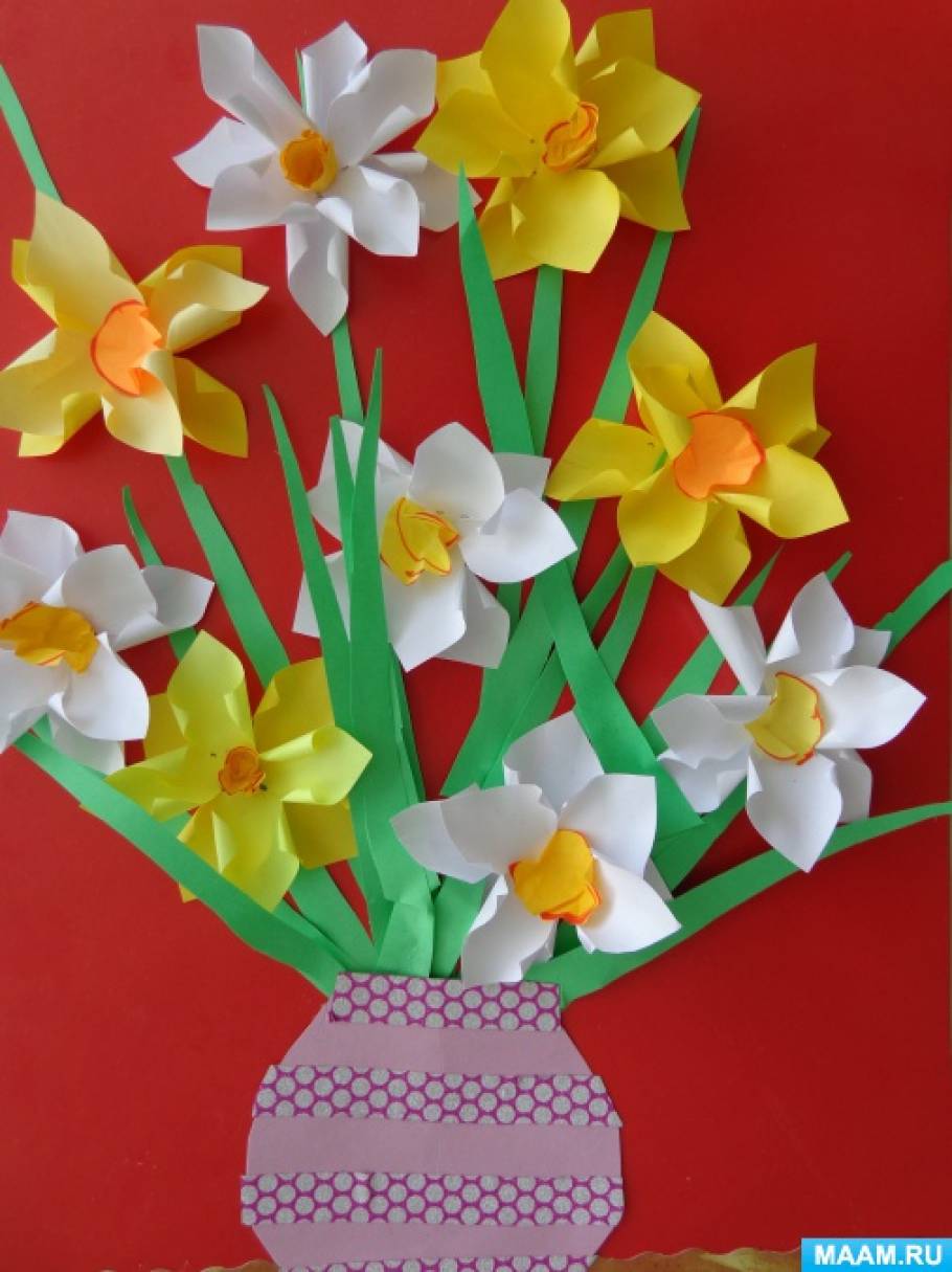 Весенний букет из бумаги. Поделка весенние цветы. Весенние цветы поделки для детей. Весенние цветы поделка в детский сад.