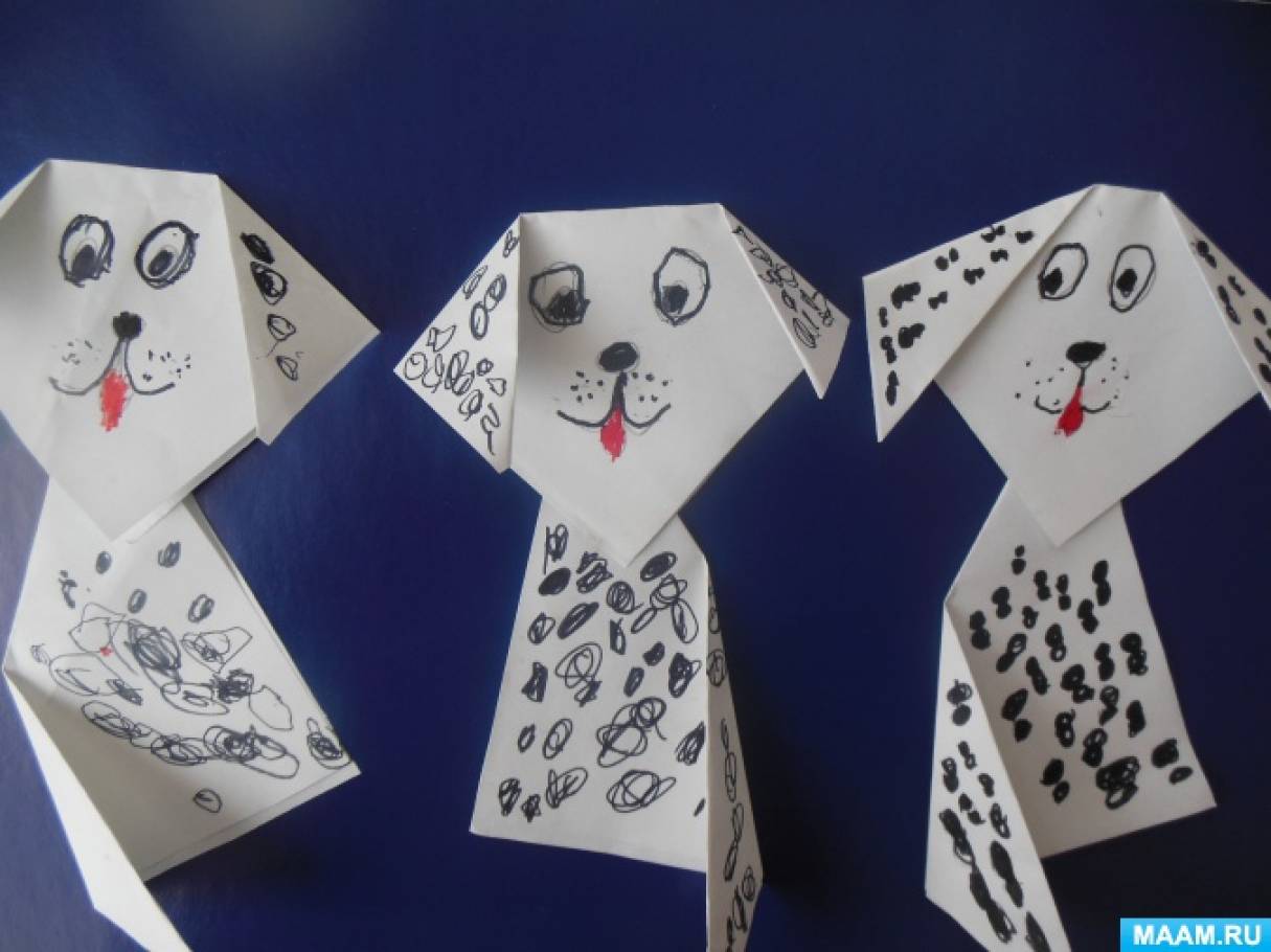 Конспект конструирование из бумаги старшая группа. Оригами в старшей группе детского сада. Оригами собачка в средней группе. Оригами в подготовительной группе. Конструирование собачка в средней группе.