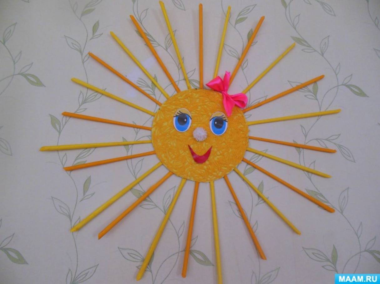 Как сделать солнышко из ниток - мастер-класс с пошаговым фото для детей, родителей и педагогов