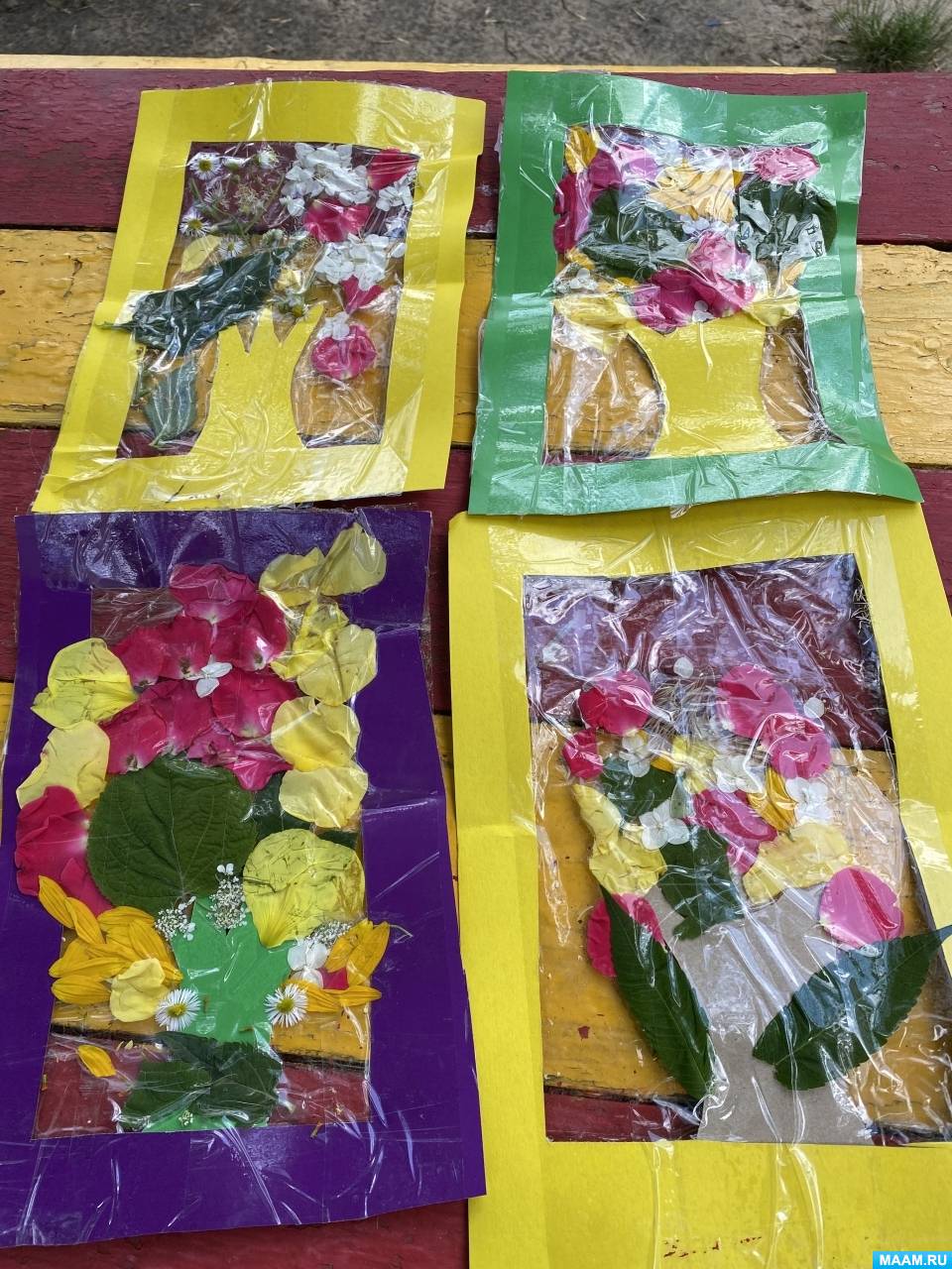 Мастер-класс по изготовлению аппликации на скотче из живых цветов ...