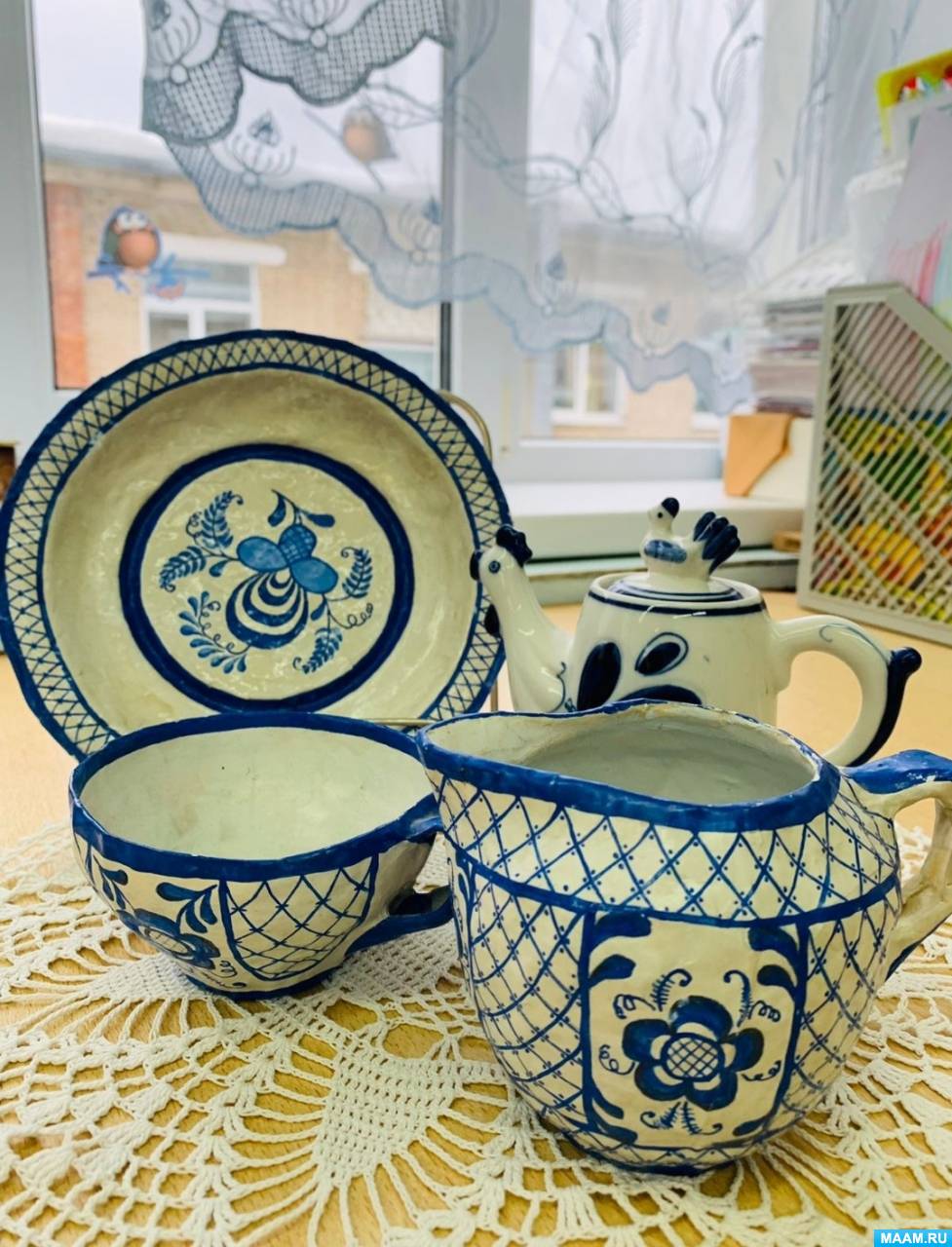 НОД по рисованию «Гжельская чашка» в младшей группе детей 3–4 лет (4 ...