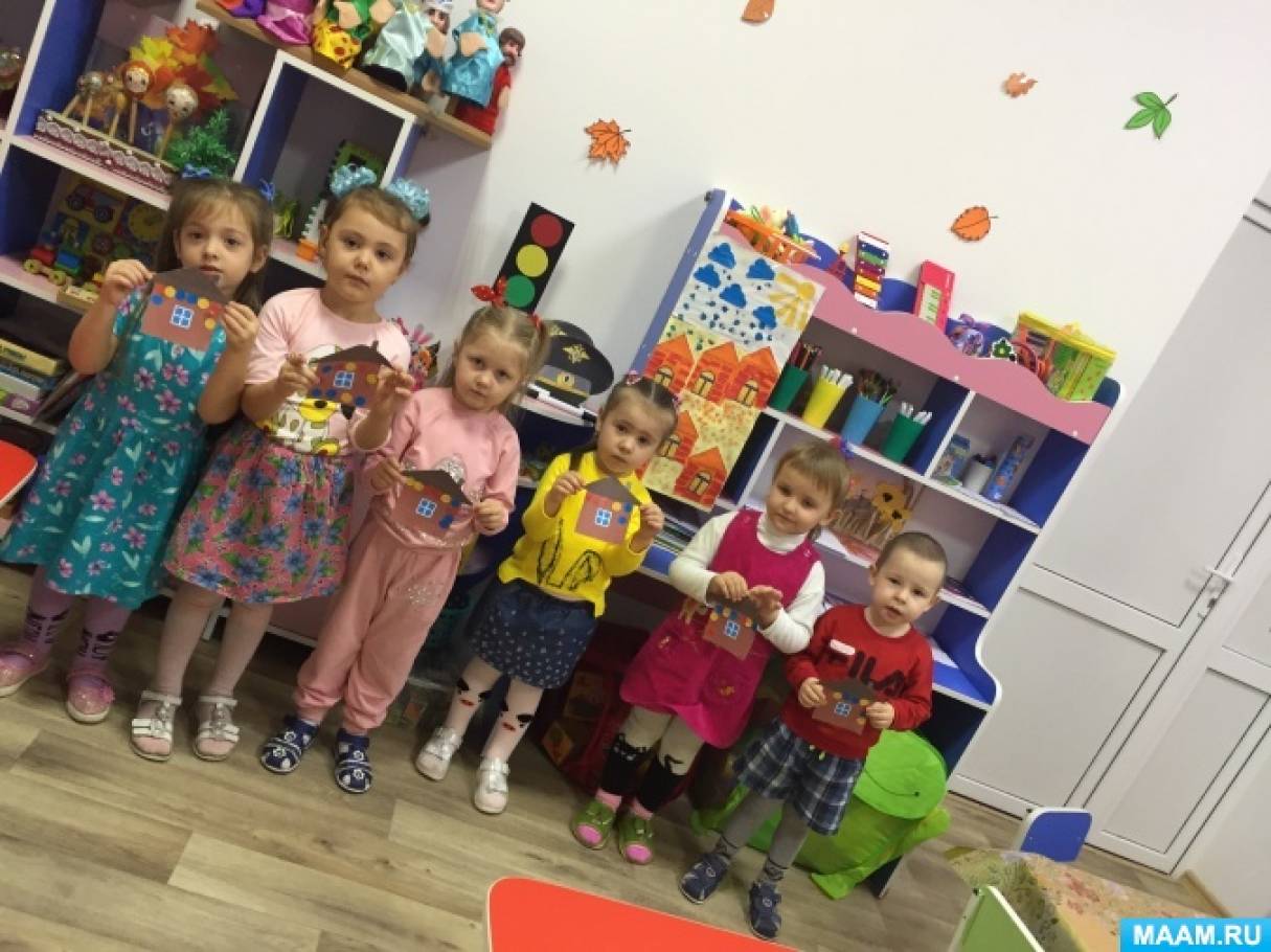 Разноцветные огоньки в домиках