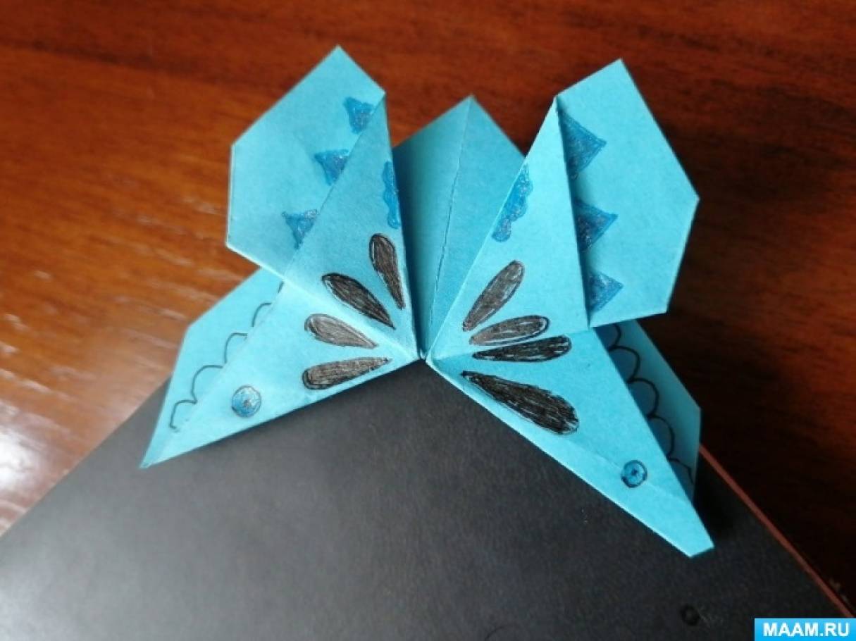 Мастер-класс в технике оригами «Закладка-бабочка» для детей старшего дошкольного возраста