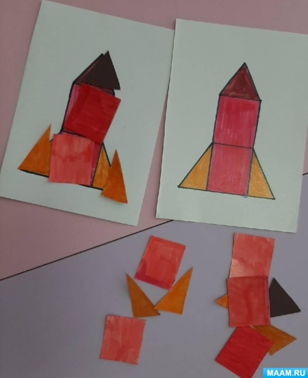 Дидактическая игра «Собери ракету» для дошкольников 3–4 лет
